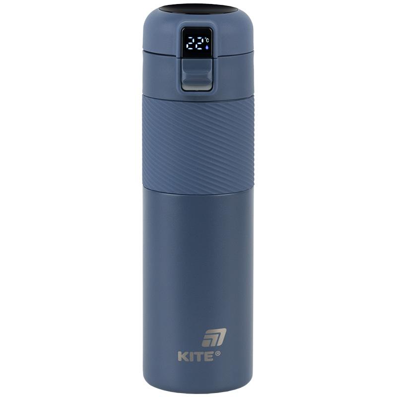 Термос з термодатчиком KITE K25-1227-2, 450 мл, синій